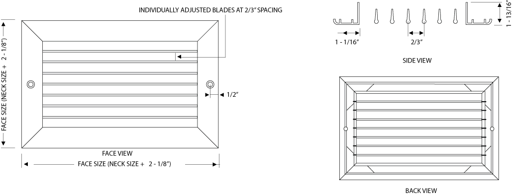 SINGLE-LAYER BLADE DEFLECTION AIR GRILLES [FIXED (SAG) & OPENABLE (SAG-O)  CORE]